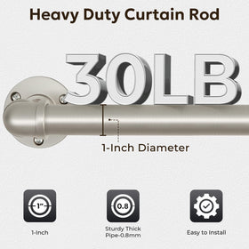Zeerobee adjustable-length rod extends from 66 to 120 inches.