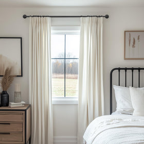 Zeerobee curtain rod ceiling and wall mount enables versatile, easy installation.