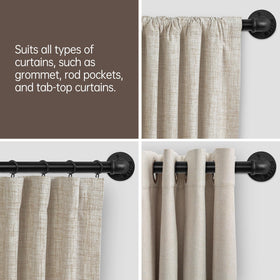 Zeerobee curtain rod easy assembly with three-piece pole kit.