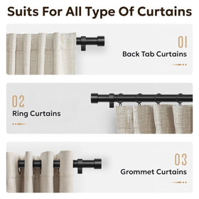 Zeerobee curtain rod with easy assembly parts for quick setup.