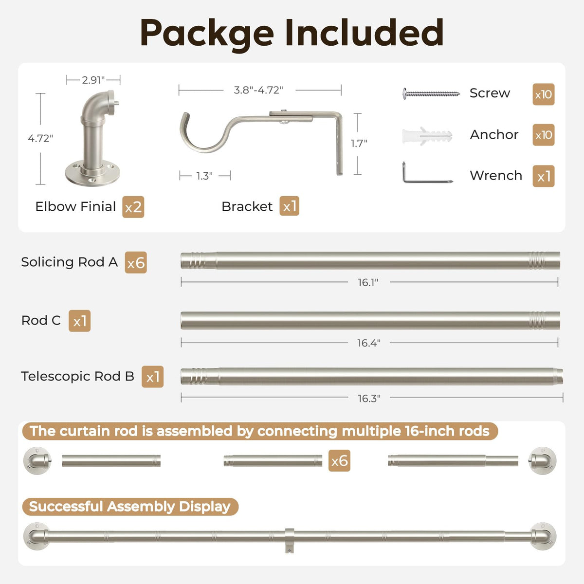 Zeerobee 30-lb capacity demonstrates heavy-weight drapery support.