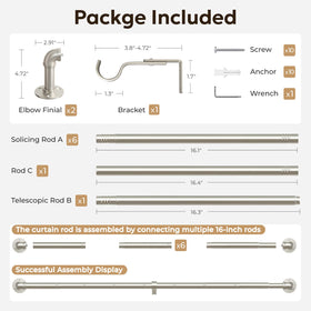 Zeerobee 30-lb capacity demonstrates heavy-weight drapery support.