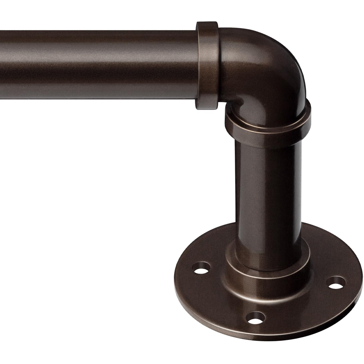 Zeerobee industrial 1-inch curtain rod provides sturdy drapery support.