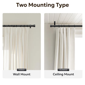Zeerobee curtain rod blends modern design with matte finish for contemporary interiors.