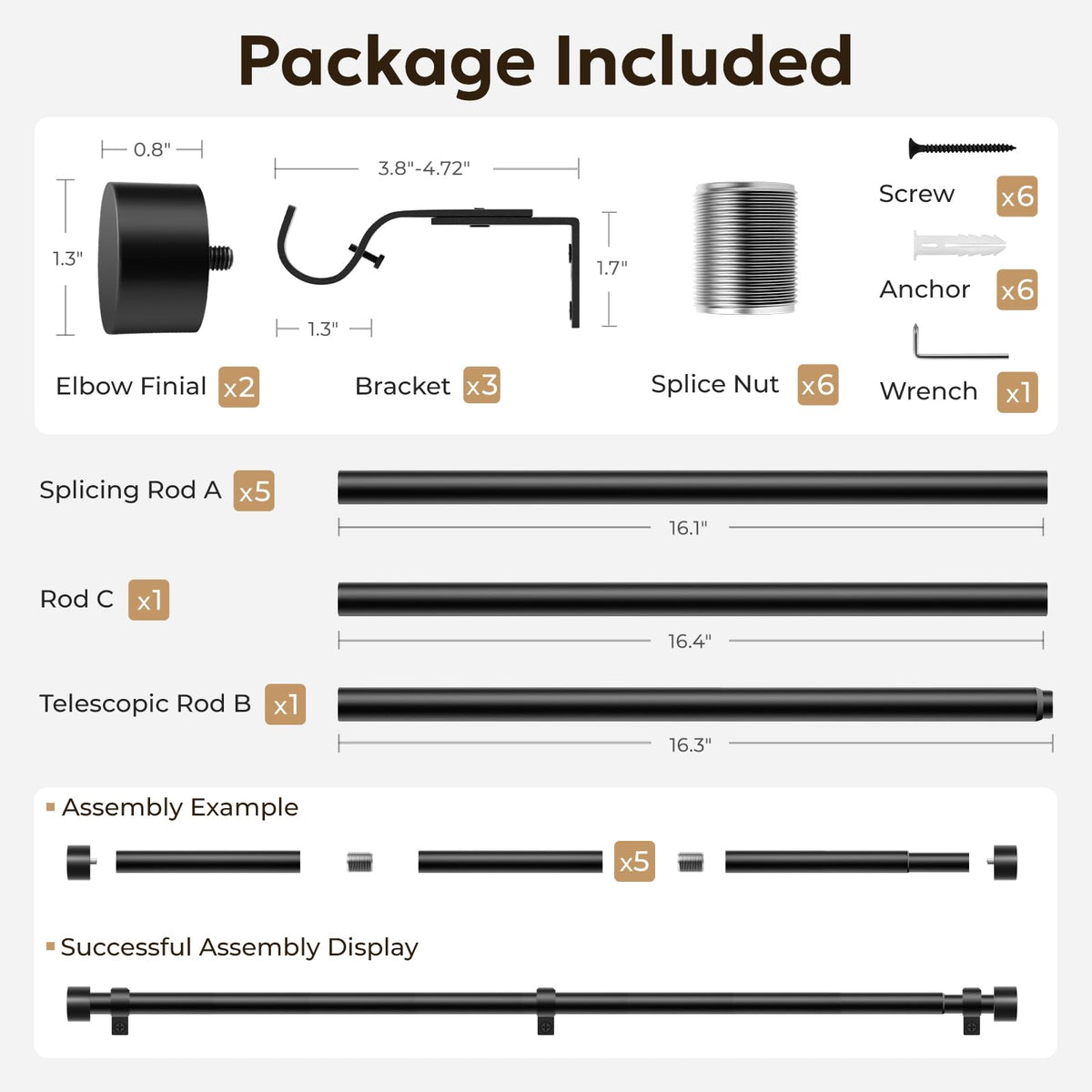 Zeerobee curtain rod suitable for indoor and outdoor use in versatile spaces.