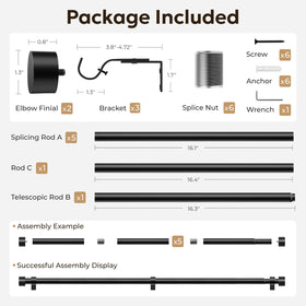 Zeerobee curtain rod suitable for indoor and outdoor use in versatile spaces.