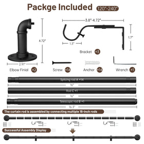 Zeerobee frosted finish on curtain rod with industrial style and anti-wear look.
