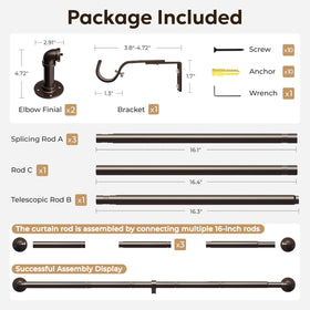 Zeerobee heavy-duty 30 lb capacity supports drapes of different weights.