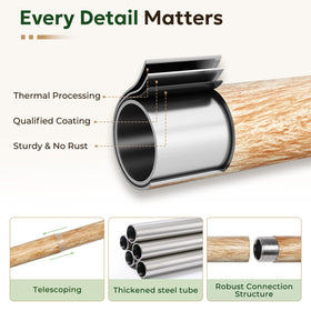 Telescopic design enables quick length adjustments