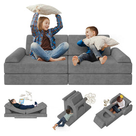 Zefinot modular kids play couch assembly showcases versatile configurations for imaginative play.