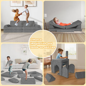 Zefinot modular kids play couch safety-hidden-zipper promotes safer playtime.