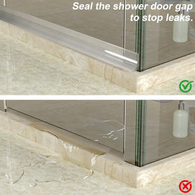 Zehiels edge-seal water dam prevents seepage around sinks and doors.