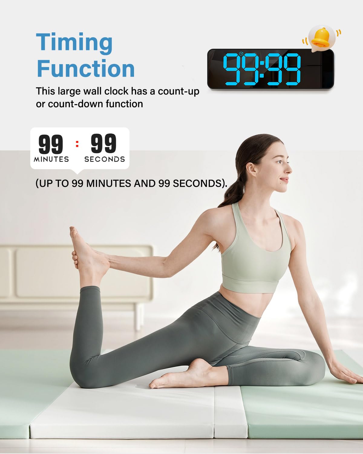 Zelaclock countdown timer up to 99:99 for workouts or schedules.