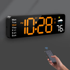 Zelaclock eleven-inch LED display shown for easy time reading from across the room