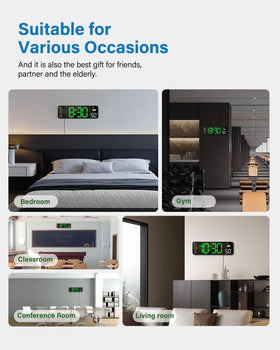 Green Zelaclock LED wall clock complements modern living spaces