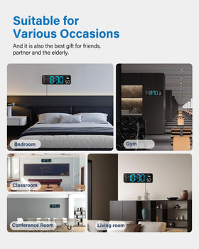 Zelaclock versatile placement in living rooms, classrooms, offices.