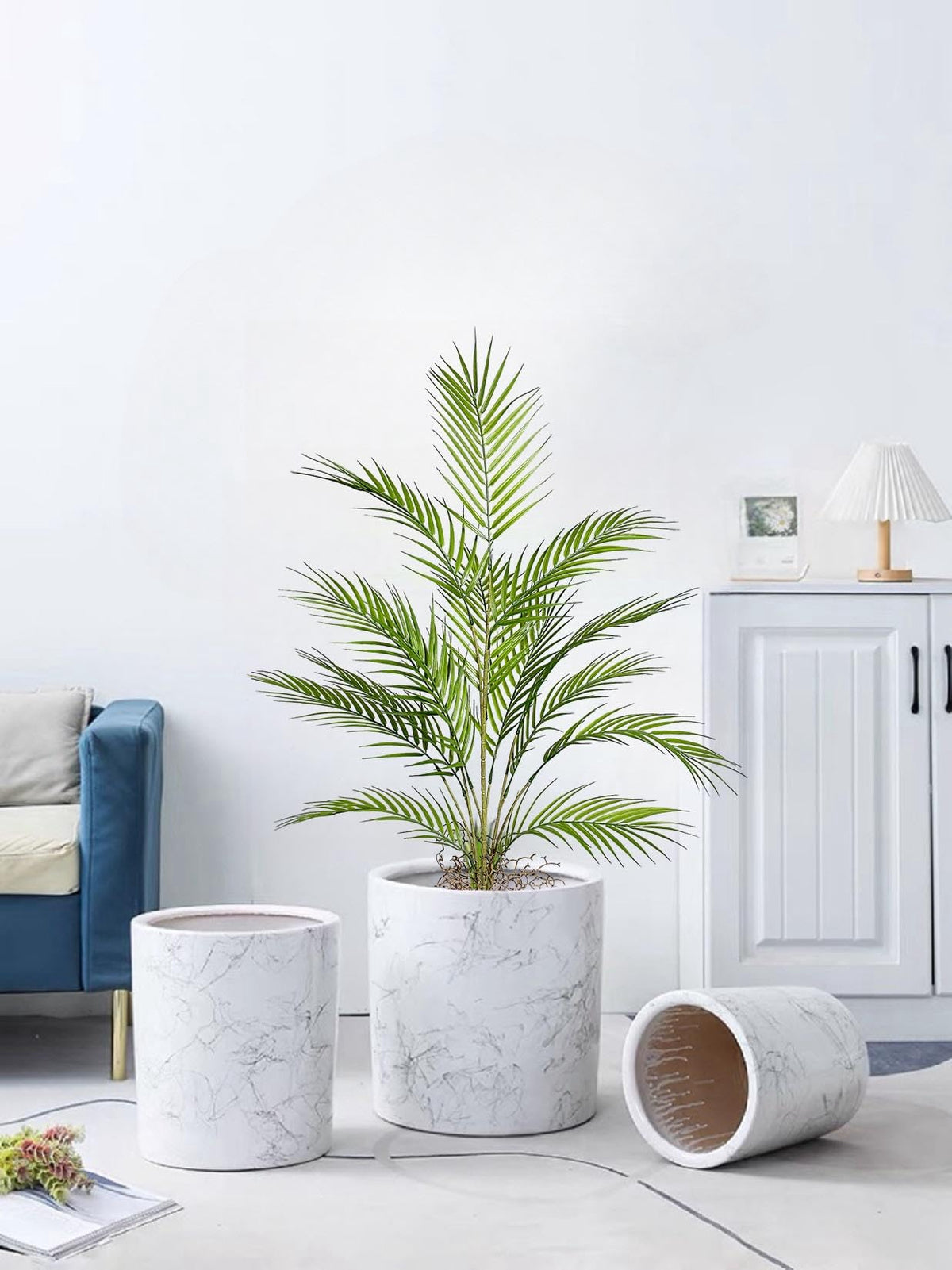 Zelihrdu faux tropical Areca floor plant elevates decor with lush, summer-like vibes.
