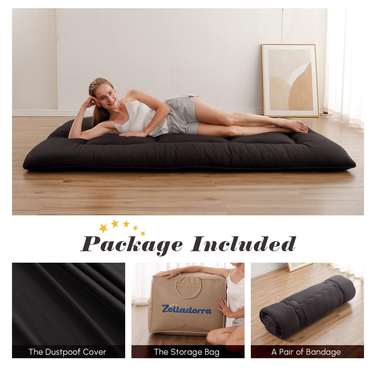 Zelladorra twin futon with washable cover for guest rooms