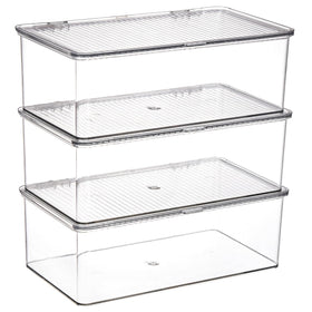 ZENFUN hinged-lid vanity organizer bin keeping cosmetics organized and dust-free