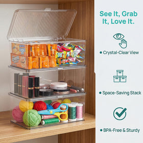 ZENFUN pantry snack storage bin clear for visible snacks