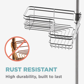 Zenna Home built-in hooks and razor storage keep tools tidy and reachable.