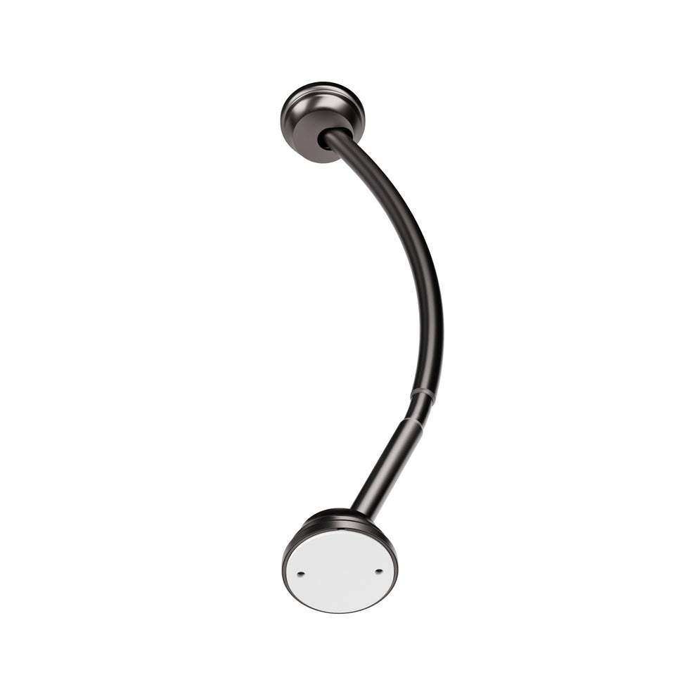Zenna Home curved shower rod, 32–40 inches, adds elbow room in small showers.