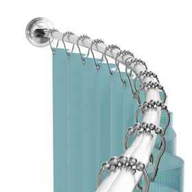 Zenna Home curved shower rod adds elbow room for a more comfortable shower.