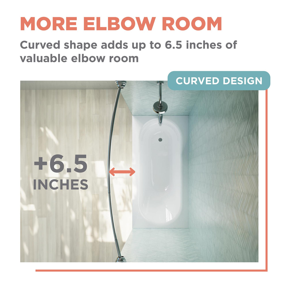 Zenna Home chrome end caps provide a polished decorative touch.