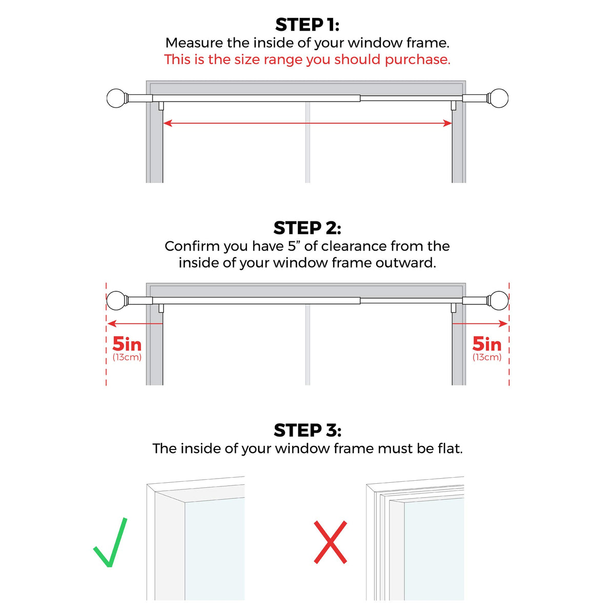 Zenna Home extendable rod from 48 to 84 inches fits multiple windows.