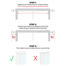 Zenna Home extendable rod from 48 to 84 inches fits multiple windows.