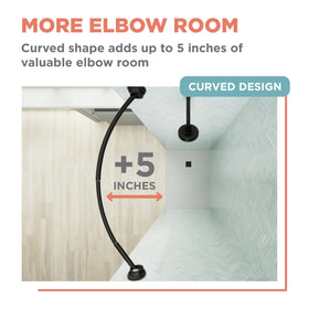Zenna Home curved design adds up to five inches of space inside shower.