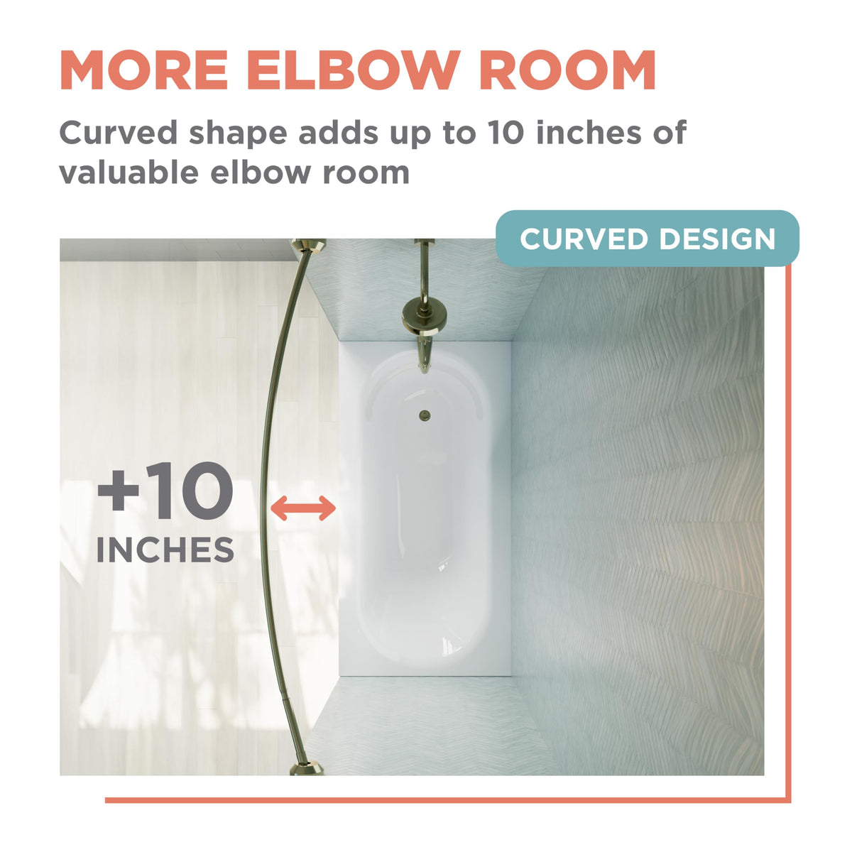 Gold finish enhances bathroom decor while resisting humidity over time.