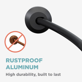 Zenna Home adjustable curved rod fits 50 to 72 inches in standard spaces.