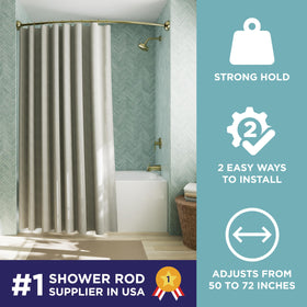 Close-up of rustproof stainless steel rod for durable bathroom use.