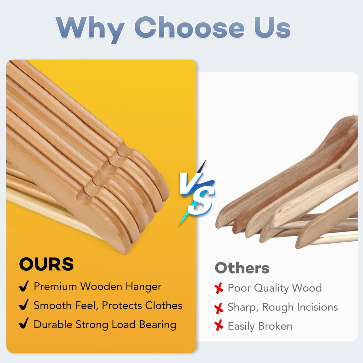 Zenowick hangers with rotatable hooks for flexible closet layout.