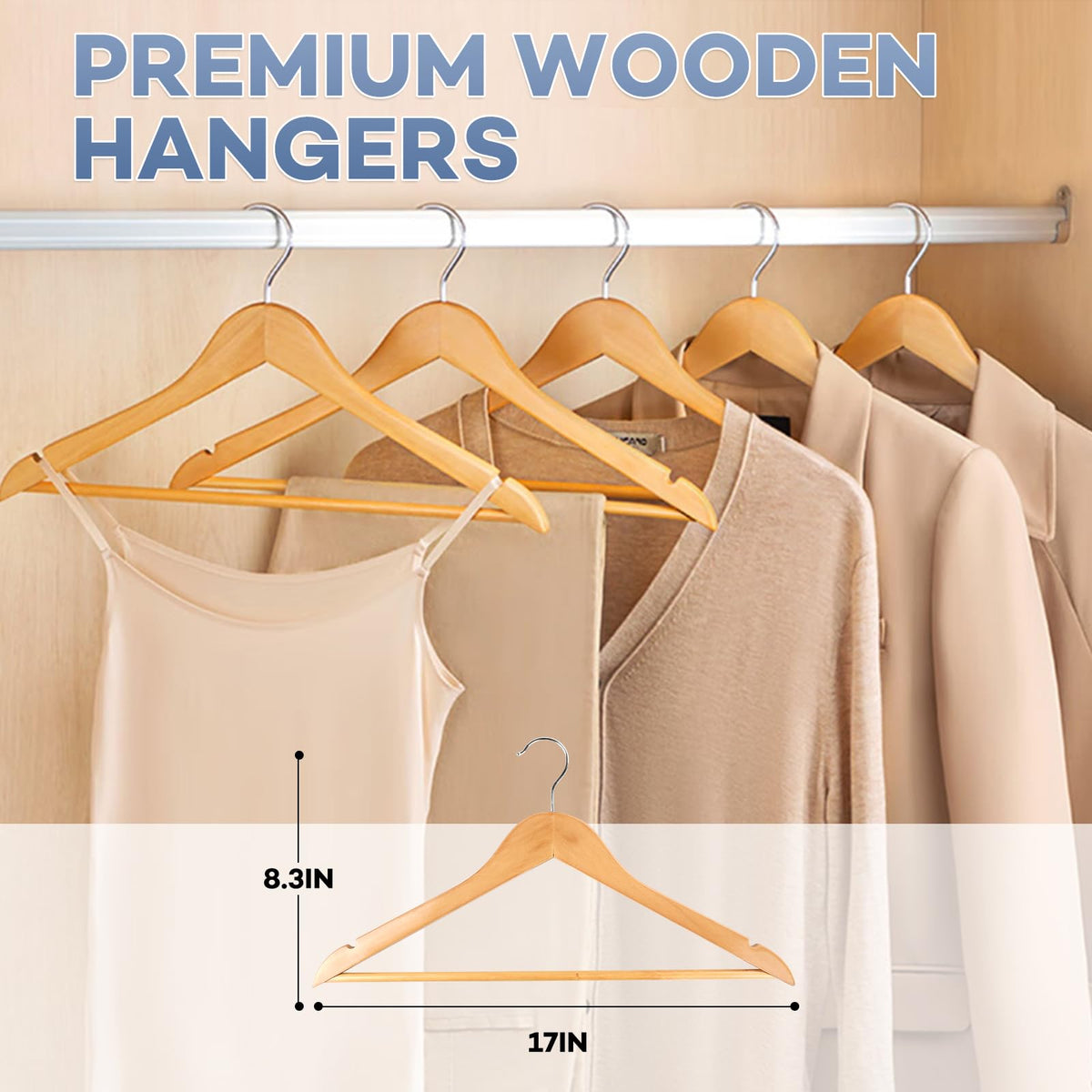 Zenowick suit hangers with a 360-degree hook for easy access.