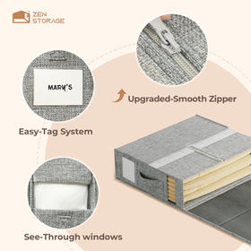 ZenStorage clear window and labels enable quick set identification.