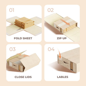 ZenStorage compact king sheet set storage helps maximize closet organization.