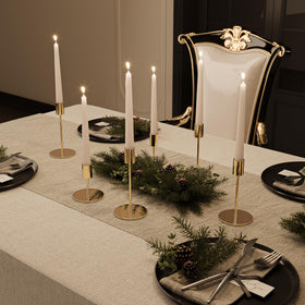 Zeochyni French gold taper candle holder set 2 showing elegant staggered heights for romance
