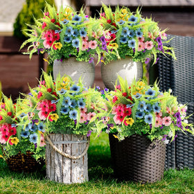 ZEOSTARO UV-resistant fern and eucalyptus for durable outdoor greenery