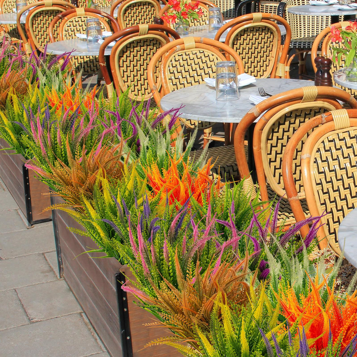 UV-resistant design maintains color under sun for long-lasting display.