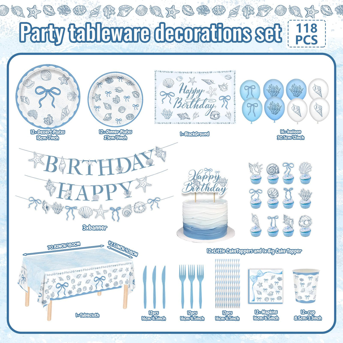 ZEQICALF seashell napkins pair with plates for cohesive beach decor.