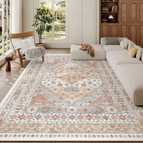 Zesthome 6x9 orange velvet area rug with soft texture for cozy living spaces.