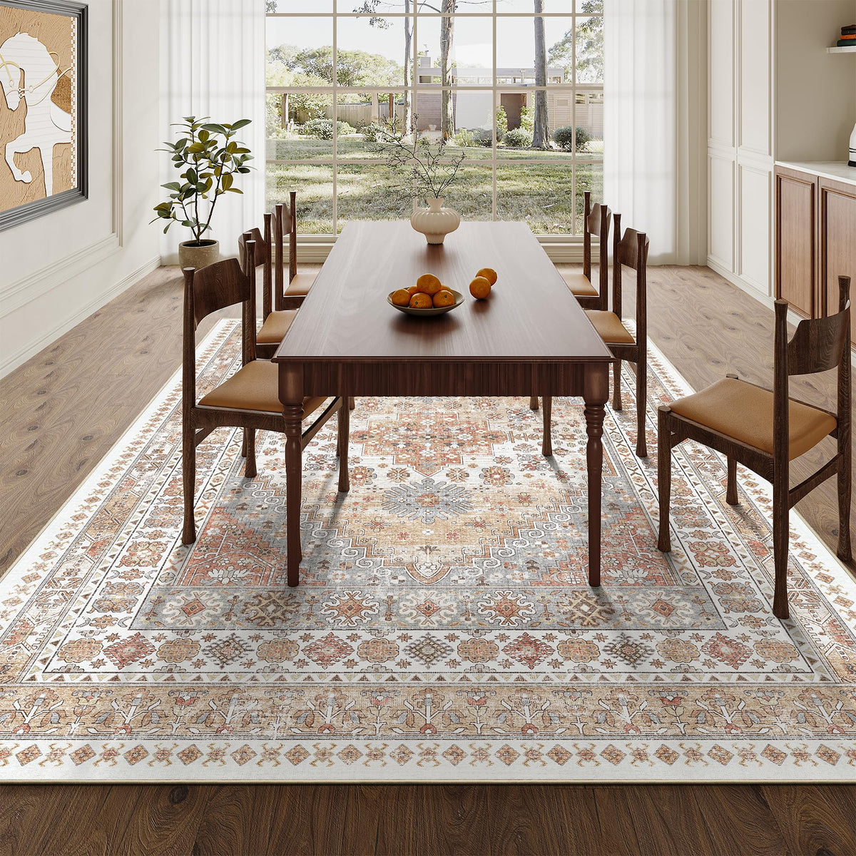 Zesthome ultra-thin 6x9 rug fits under doors and furniture seamlessly.