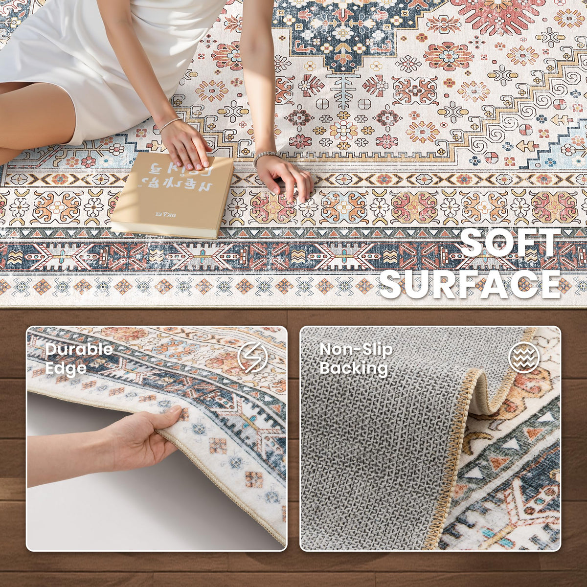 zesthome 8x10 area rug dining room setup supports easy cleaning.
