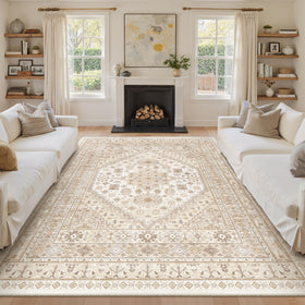 Zesthome 8x10 area rug in living room adds warmth and style for family spaces.