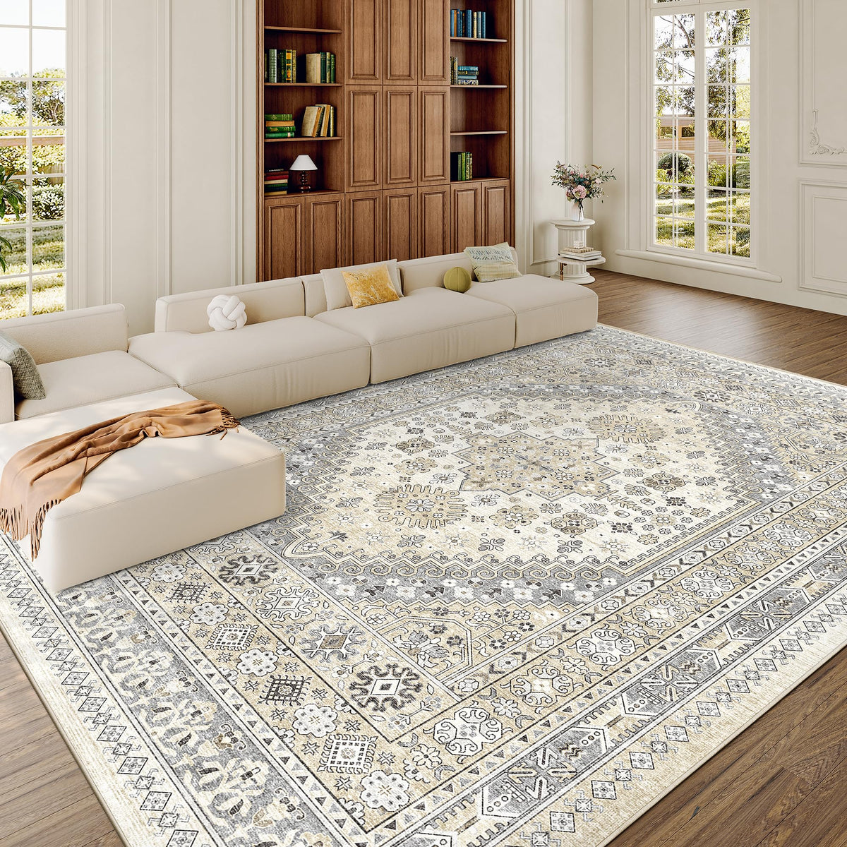 Zesthome machine washable rug, easy cleanup after spills and daily messes.