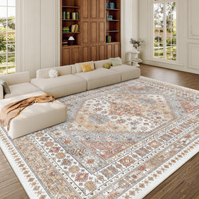 zesthome vintage orange rug complements modern interiors beautifully.