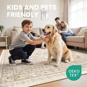 Zesthome durable polyester fiber rug resists stains while staying comfy.
