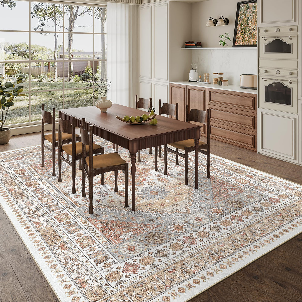 Zesthome orange-colored rug great for entryways and play areas